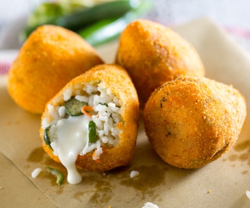 Arancini com abobrinha