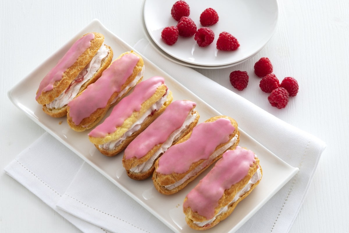 Eclair cheesecake de framboesa