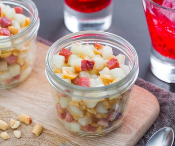 Copinhos de melão e bacon