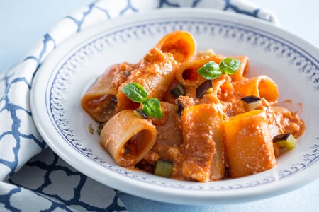 Paccheri berinjela e ricota