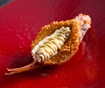 Trilhas fritas com manteiga de anchovas