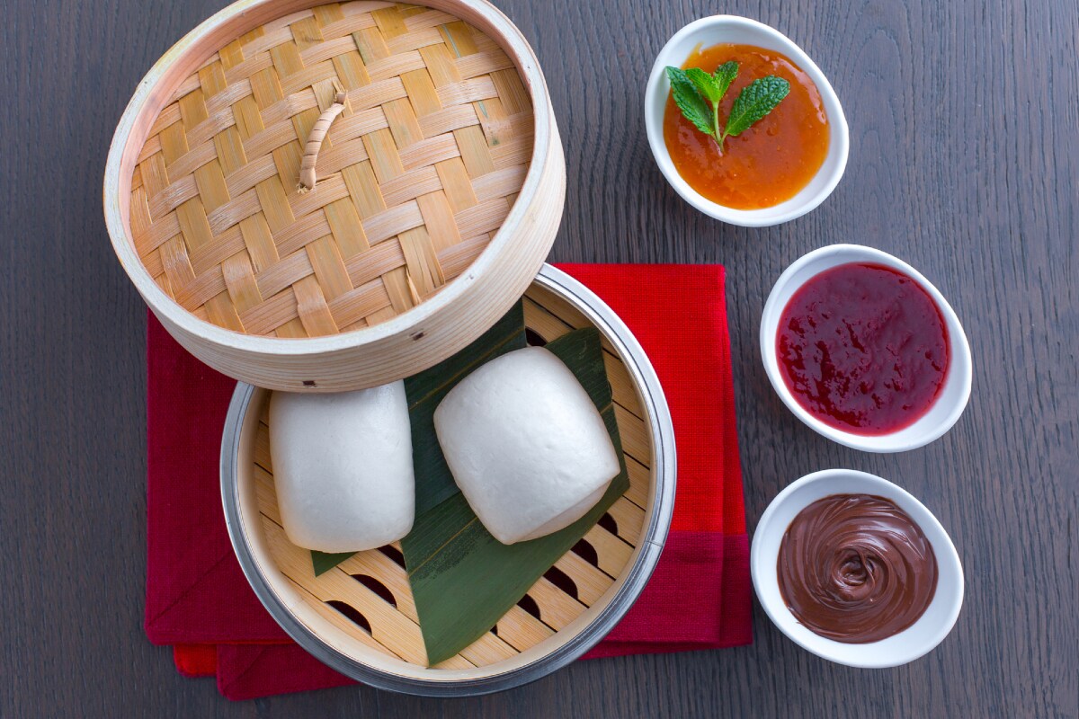 Pães chineses no vapor (mantou)