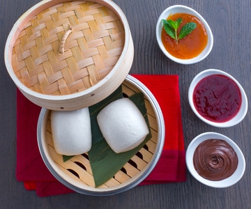 Pães chineses no vapor (mantou)