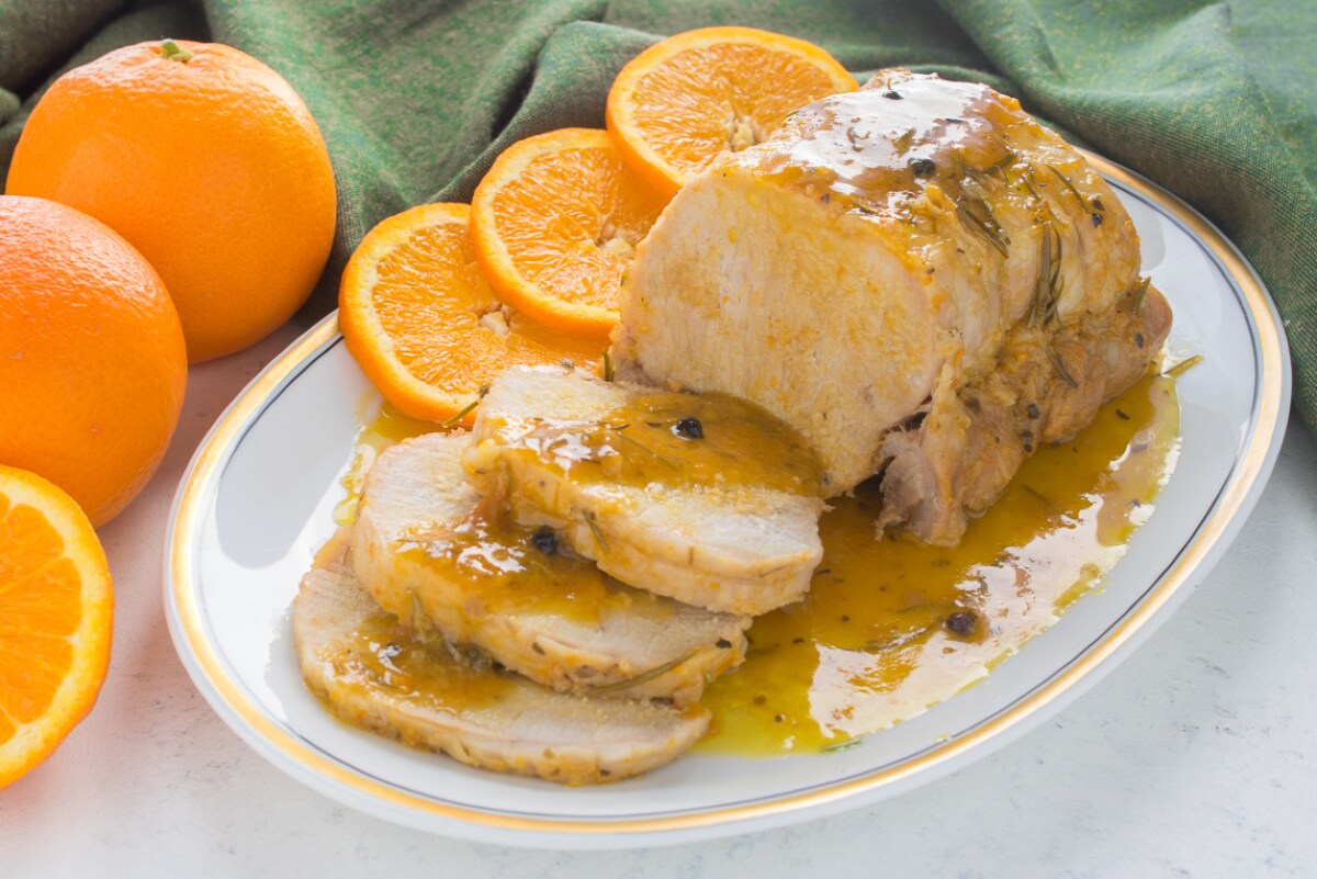 Lombo de porco com laranja