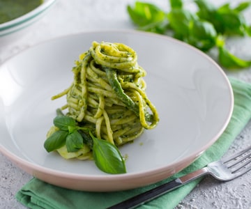 Trenette ao pesto, batatas e vagens
