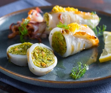 Lula grelhada com limão