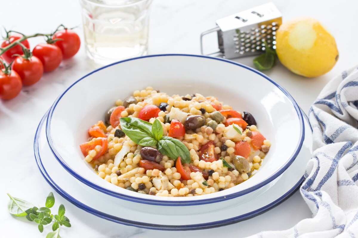 Fregola com bacalhau