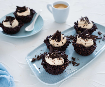 Cestinhos com creme de café