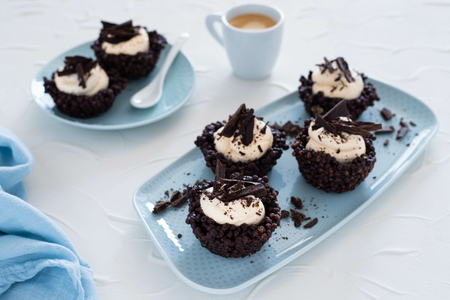 Cestinhos com creme de café