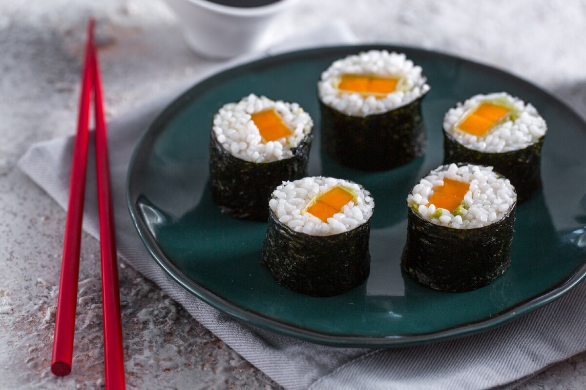 Hosomaki vegetariano caseiro simples