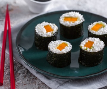 Hosomaki vegetariano caseiro simples