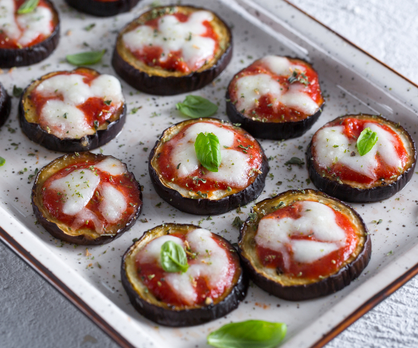 Mini pizzas de berinjela