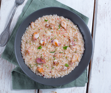 Risotto com lulas e ervas