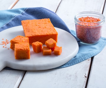 Lentil tofu de lentilhas vermelhas