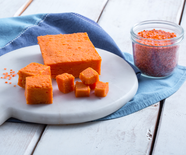 Lentil tofu de lentilhas vermelhas