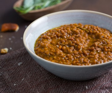 Lentilhas na panela de pressão