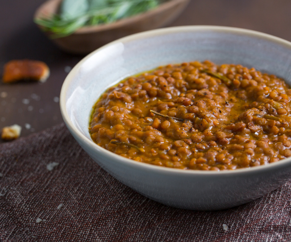 Lentilhas na panela de pressão