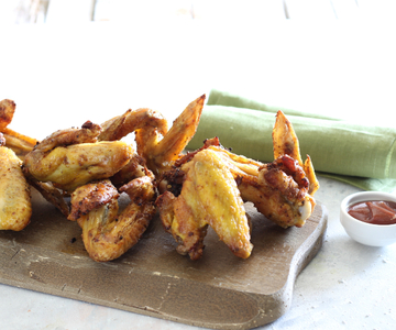 Asas de frango na fritadeira elétrica