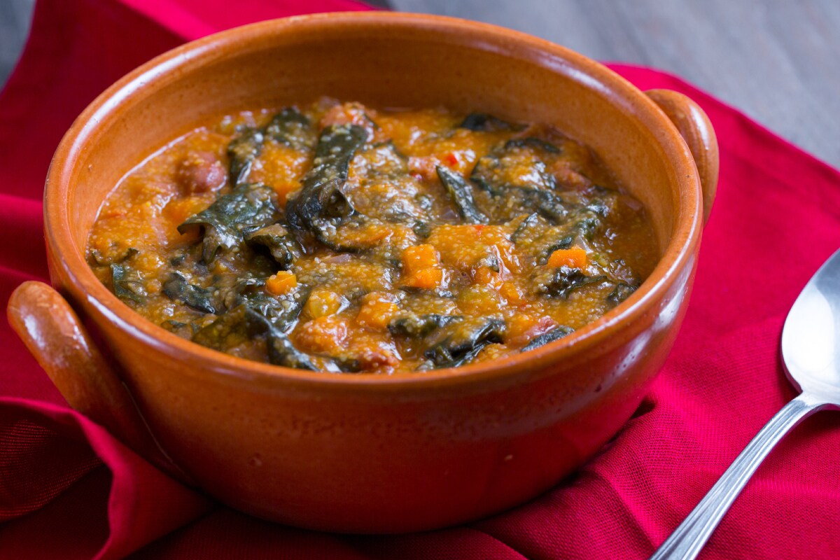 Farinata de couve negra e feijão borlotti