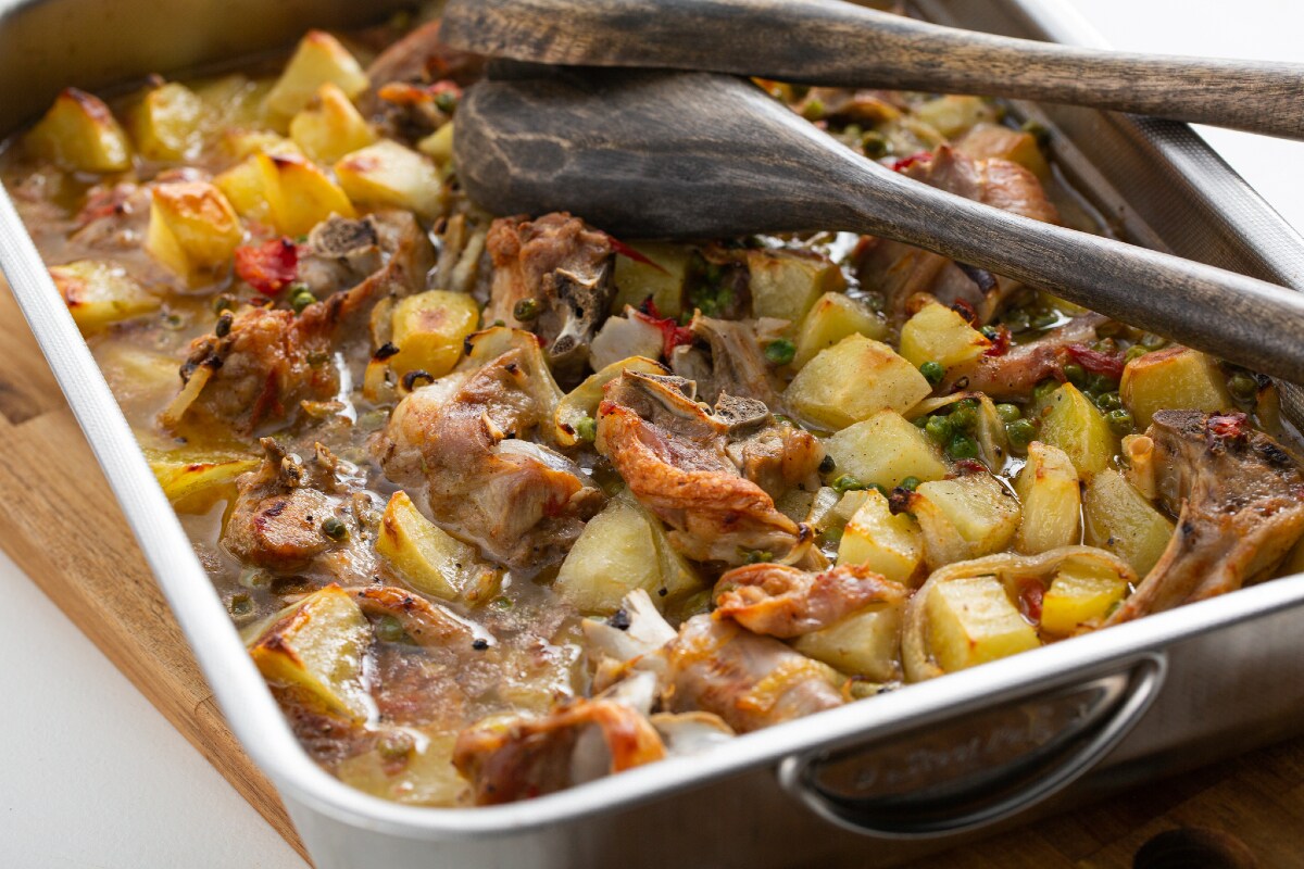 Assadeira de forno com cabrito