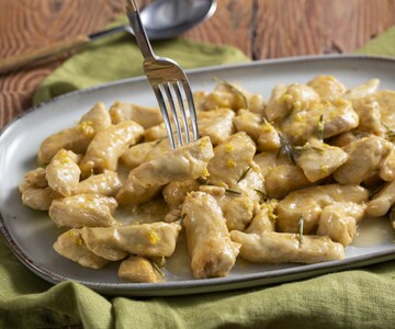 Tiras de frango ao limão