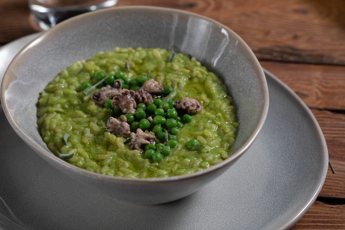 Risotto ervilhas e lulinhas