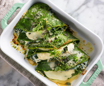 Crepes de espinafre ao forno