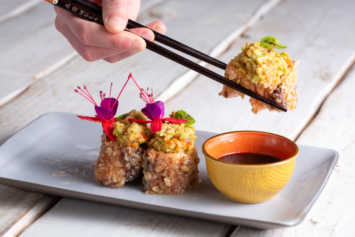 Salmão crocante com panko