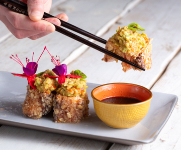 Salmão crocante com panko