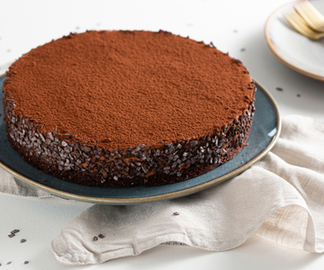 Torta mousse de chocolate amargo sobre base de sablé