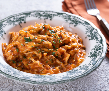 Trofie ao molho de bacalhau