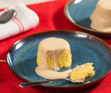 Flan de alho-poró com molho de anchovas