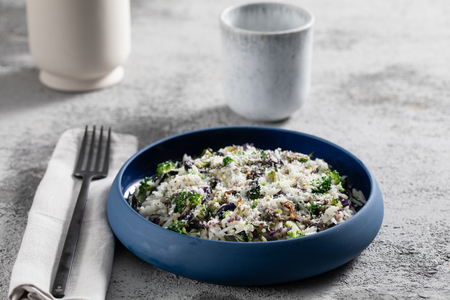 Arroz salteado com coco