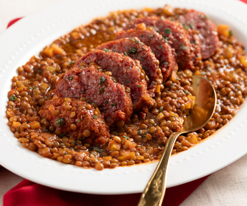 Cotechino e lenticchie ao molho