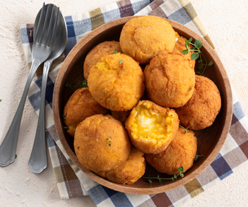 Croquetes de arroz com abóbora e stracchino