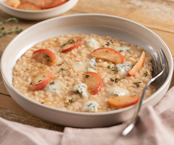 Risotto de maçã e gorgonzola