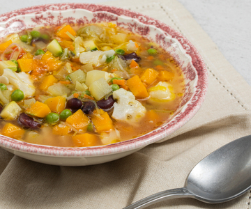 Sopa de legumes ao micro-ondas