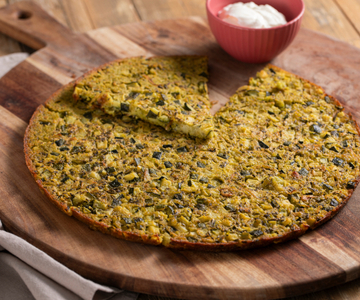 Farinata de ervilhas com abobrinhas