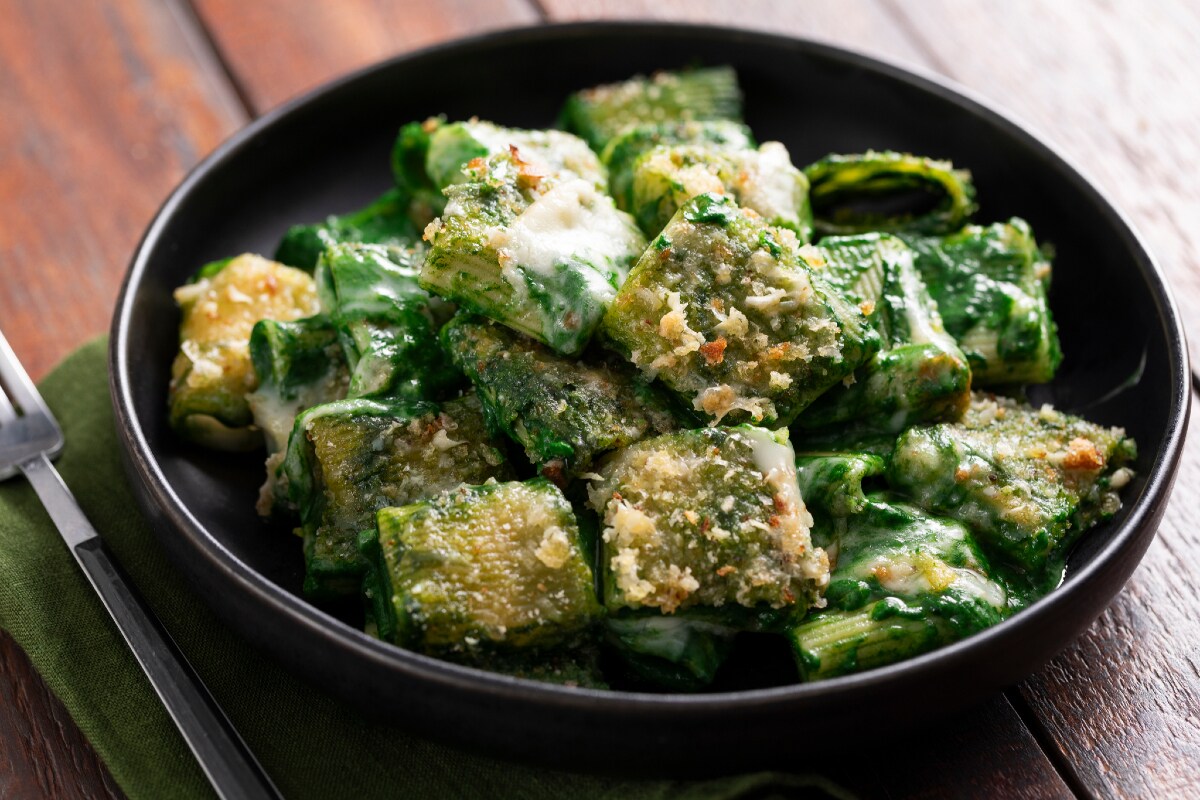 Massa com espinafre e taleggio