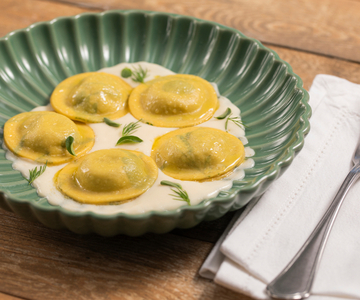 Ravioli com ervas aromáticas