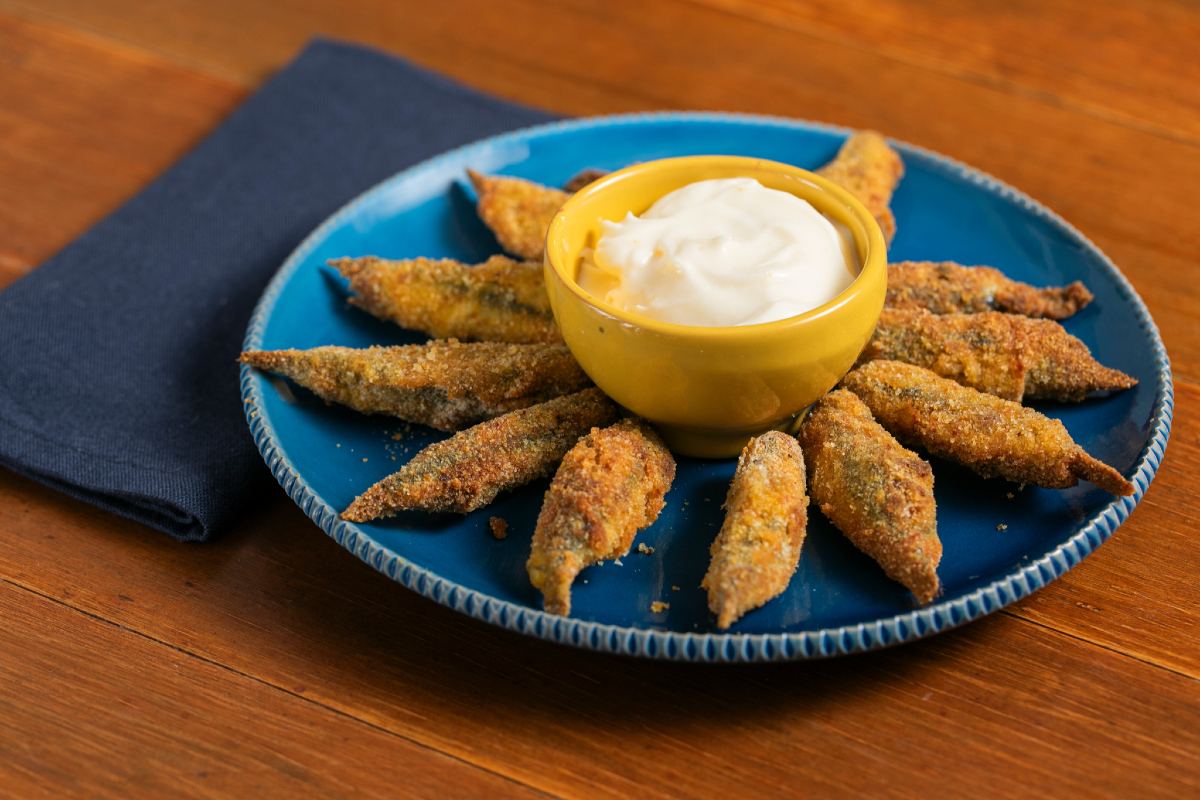 Anchoas recheadas na fritadeira a ar