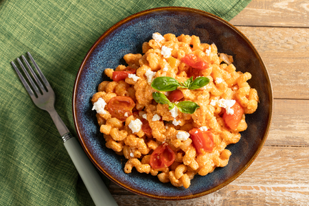 Massa ricota e tomatinhos