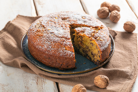 Torta de nozes e chocolate