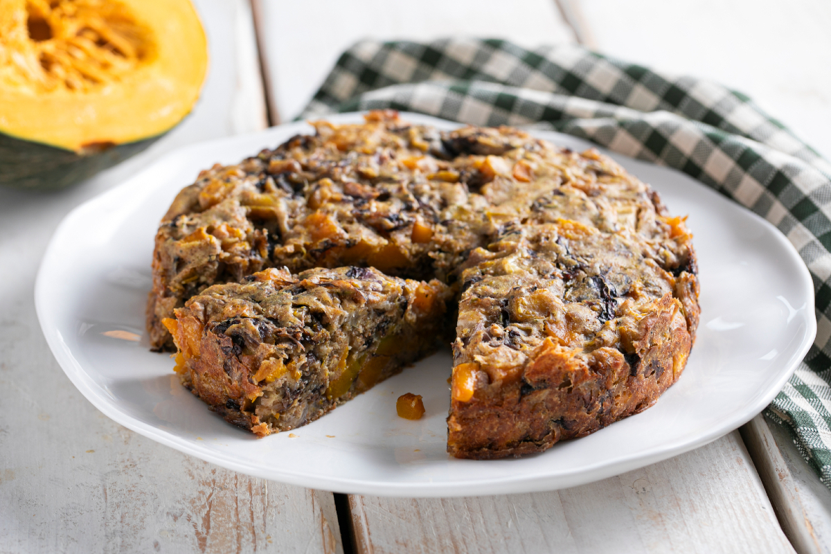 Torta salgada de abóbora e radicchio