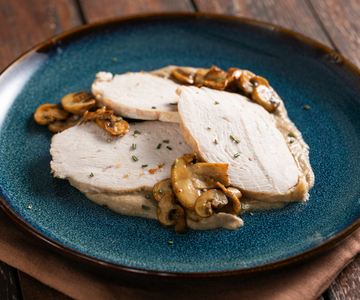 Assado com cogumelos