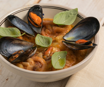 Pasta e batatas do mar