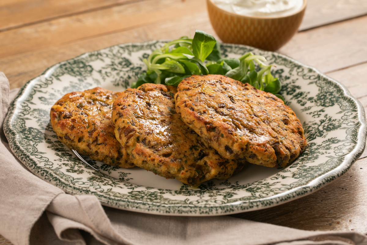 Hambúrguer vegetariano de outono