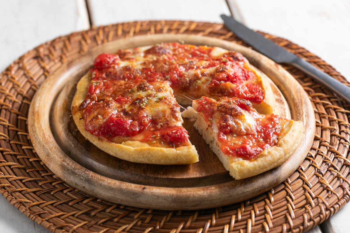 Pizza líquida na fritadeira elétrica