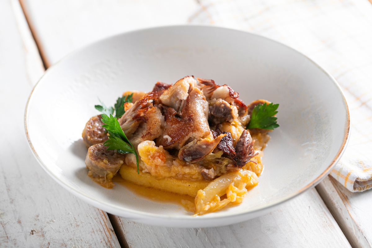 Cassoeula revisitada com polenta