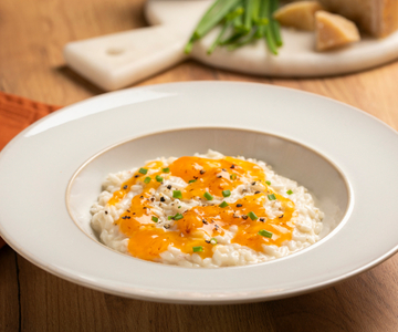Risoto de caqui e taleggio